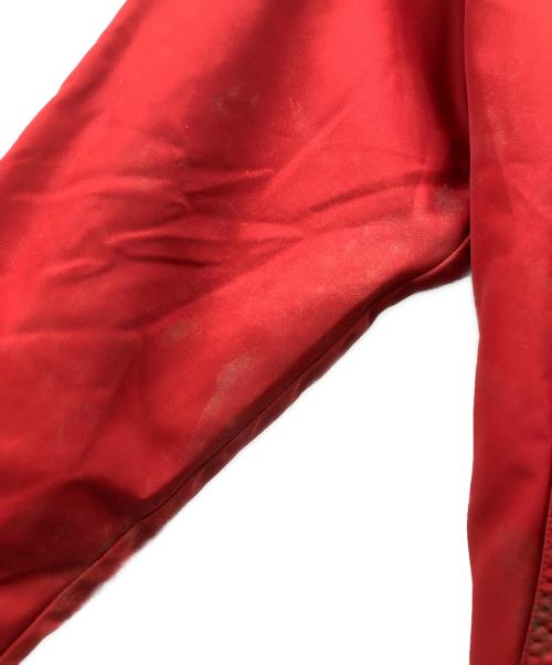 COACH（コーチ）COACH (コーチ) レザートリムトレンチコート レッド×ブラウン サイズ:SIZE Mの古着・服飾アイテム