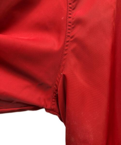 COACH（コーチ）COACH (コーチ) レザートリムトレンチコート レッド×ブラウン サイズ:SIZE Mの古着・服飾アイテム