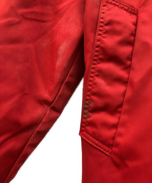 COACH（コーチ）COACH (コーチ) レザートリムトレンチコート レッド×ブラウン サイズ:SIZE Mの古着・服飾アイテム