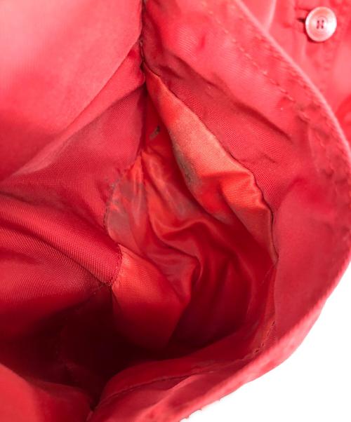 COACH（コーチ）COACH (コーチ) レザートリムトレンチコート レッド×ブラウン サイズ:SIZE Mの古着・服飾アイテム