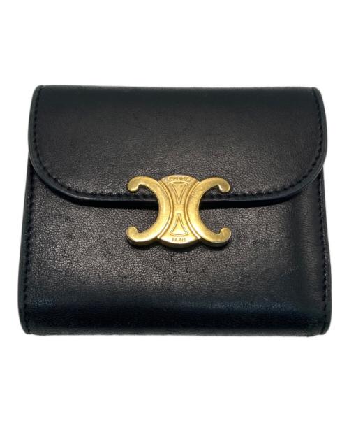 CELINE（セリーヌ）CELINE (セリーヌ) Small Flap Wallet ブラックの古着・服飾アイテム