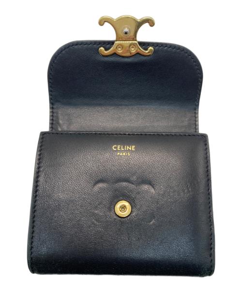CELINE（セリーヌ）CELINE (セリーヌ) Small Flap Wallet ブラックの古着・服飾アイテム