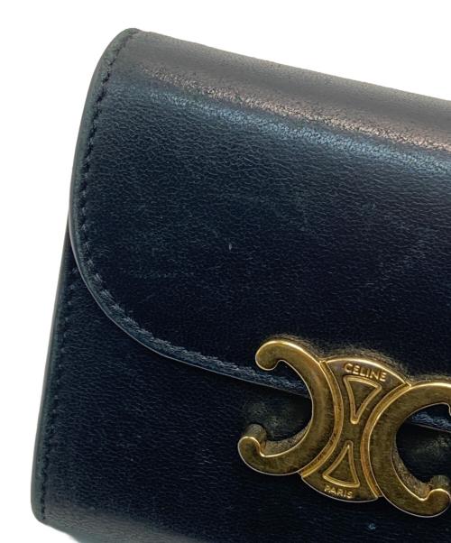 CELINE（セリーヌ）CELINE (セリーヌ) Small Flap Wallet ブラックの古着・服飾アイテム