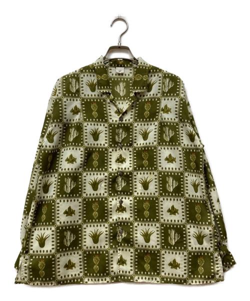 FIL DE FER（フィルデフェール）FIL DE FER (フィルデフェール) サキュレントPT 開襟シャツ グリーン サイズ:FREEの古着・服飾アイテム