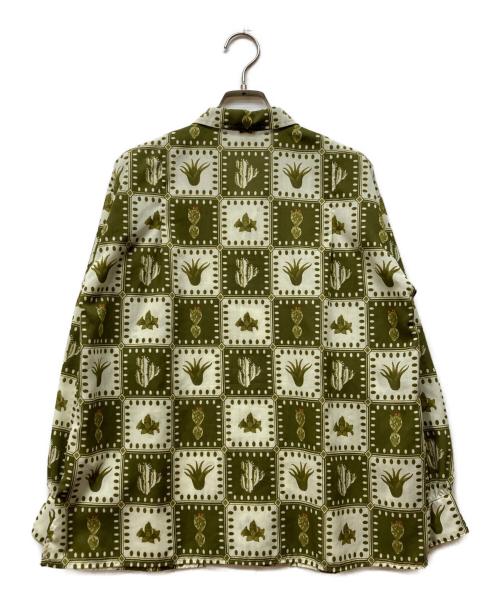 FIL DE FER（フィルデフェール）FIL DE FER (フィルデフェール) サキュレントPT 開襟シャツ グリーン サイズ:FREEの古着・服飾アイテム