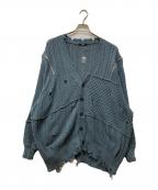 HAREハレ）の古着「BIGダメージZIPカーディガン」｜グリーン