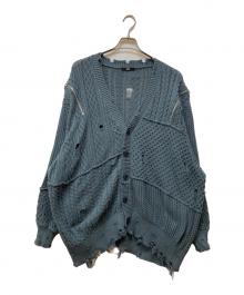 HARE（ハレ）の古着「BIGダメージZIPカーディガン」｜グリーン