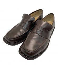 PARABOOT（パラブーツ）の古着「スクエアトゥ ローファー」｜ブラウン