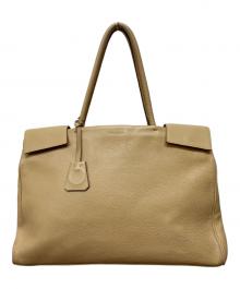 PRADA（プラダ）の古着「レザートートバッグ」｜ベージュ