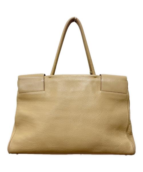 PRADA（プラダ）PRADA (プラダ) レザートートバッグ ベージュの古着・服飾アイテム