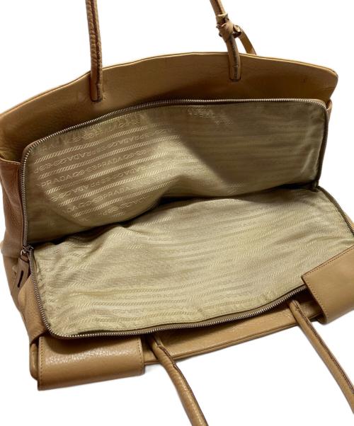 PRADA（プラダ）PRADA (プラダ) レザートートバッグ ベージュの古着・服飾アイテム