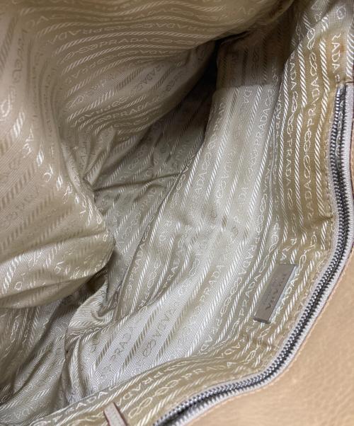 PRADA（プラダ）PRADA (プラダ) レザートートバッグ ベージュの古着・服飾アイテム