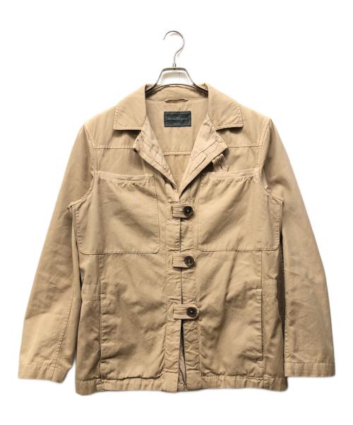 Salvatore Ferragamo（サルヴァトーレ フェラガモ）Salvatore Ferragamo (サルヴァトーレ フェラガモ) フェイクレイヤードシャツジャケット ベージュ サイズ:48の古着・服飾アイテム