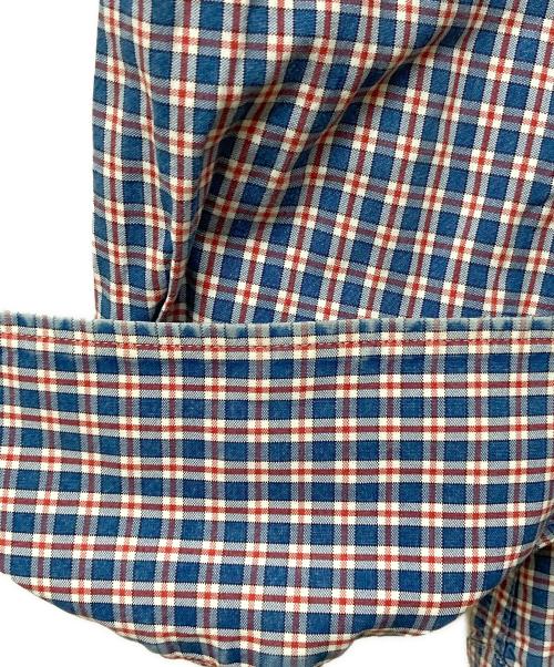 BRUNELLO CUCINELLI（ブルネロクチネリ）BRUNELLO CUCINELLI (ブルネロクチネリ) SLIM FIT コットン チェックシャツ ネイビー×レッド サイズ:Ｍの古着・服飾アイテム