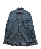 AMLILEアメイル）の古着「パールシャツ」｜ブルー