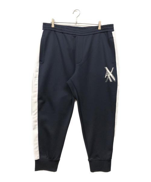 ARMANI EXCHANGE（アルマーニ エクスチェンジ）ARMANI EXCHANGE (アルマーニ エクスチェンジ) AXロゴジョガーパンツ ネイビー×ホワイト サイズ:XLの古着・服飾アイテム