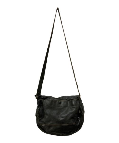 RRL（ダブルアールエル）RRL (ダブルアールエル) レザー メッセンジャー バッグ ブラックインディゴの古着・服飾アイテム