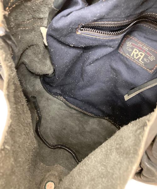 RRL（ダブルアールエル）RRL (ダブルアールエル) レザー メッセンジャー バッグ ブラックインディゴの古着・服飾アイテム