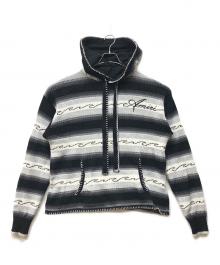 AMIRI（アミリ）の古着「Striped Knitted Hoodie」｜ブラック