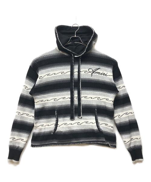 AMIRI（アミリ）AMIRI (アミリ) Striped Knitted Hoodie ブラック サイズ:Mの古着・服飾アイテム