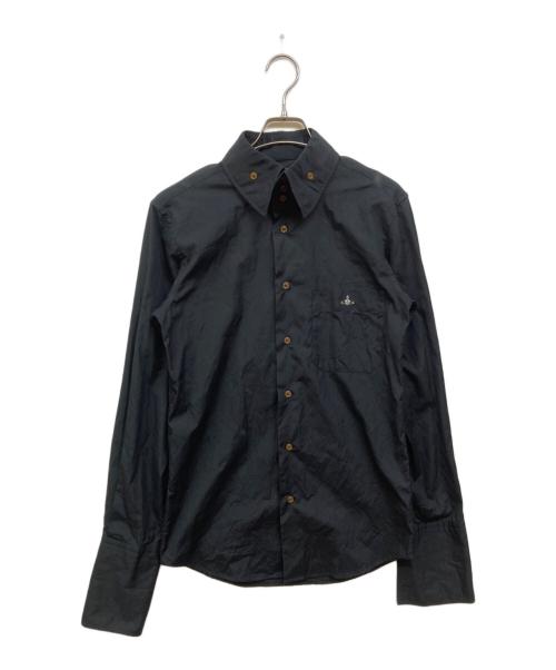 Vivienne Westwood man（ヴィヴィアン ウェストウッド マン）Vivienne Westwood man (ヴィヴィアン ウェストウッド マン) オーブ刺繍シャツ ブラック サイズ:44の古着・服飾アイテム