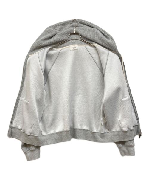 OHOTORO（オオトロ）OHOTORO (オオトロ) Nap Waffle Zipper Hoodie グレー サイズ:Mの古着・服飾アイテム