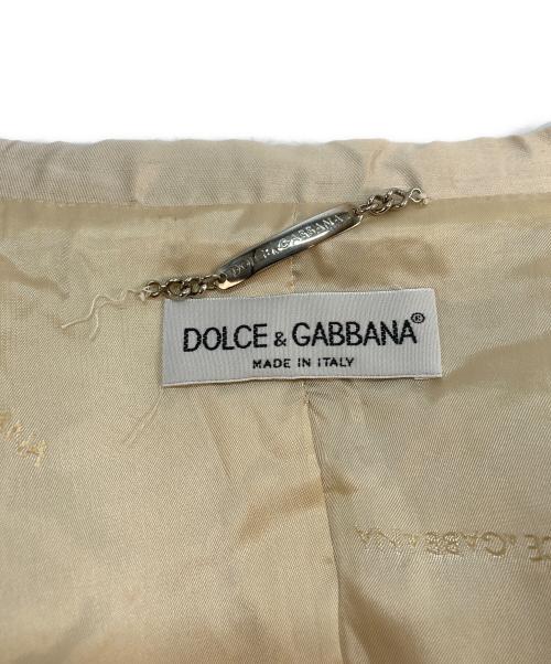 DOLCE & GABBANA（ドルチェ＆ガッバーナ）DOLCE & GABBANA (ドルチェ＆ガッバーナ) シルクテーラードジャケット ベージュ サイズ:42の古着・服飾アイテム