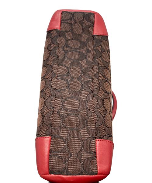 COACH（コーチ）COACH (コーチ) シグネチャー 2WAYバッグ ブラウン×レッドの古着・服飾アイテム