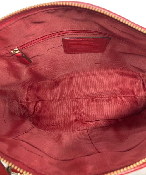 COACH（コーチ）COACH (コーチ) シグネチャー 2WAYバッグ ブラウン×レッドの古着・服飾アイテム