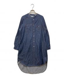 Americana（アメリカーナ）の古着「バンドカラーデニムシャツワンピース」｜インディゴ