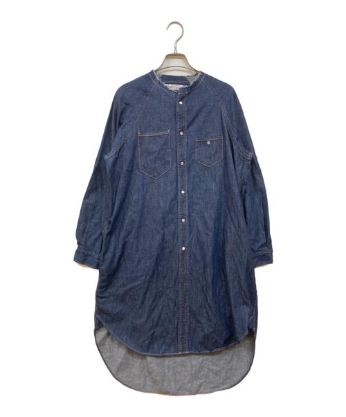 Americana（アメリカーナ）Americana (アメリカーナ) バンドカラーデニムシャツワンピース インディゴ サイズ:サイズ不明の古着・服飾アイテム