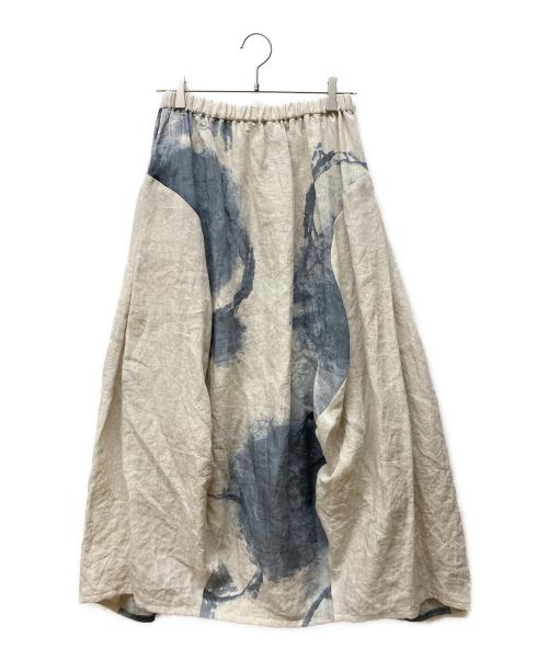 芽風（メフウ）芽風 (メフウ) リネンスカート ホワイト サイズ:38 未使用品の古着・服飾アイテム