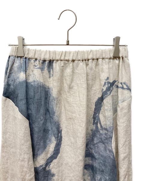 芽風（メフウ）芽風 (メフウ) リネンスカート ホワイト サイズ:38 未使用品の古着・服飾アイテム