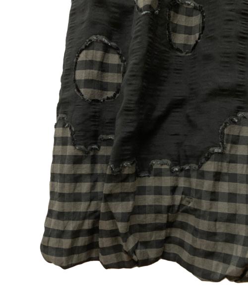 慈雨（ジウ）慈雨 (ジウ) ギンガムカット水玉 ドレス ブラック×カーキ サイズ:40  未使用品の古着・服飾アイテム