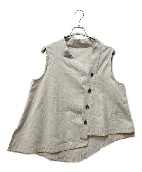 慈雨（ジウ）慈雨 (ジウ) コットンベスト ホワイト サイズ:40 未使用品の古着・服飾アイテム