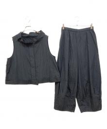 慈雨（ジウ）の古着「楊柳トップス+パンツ」｜ブラック