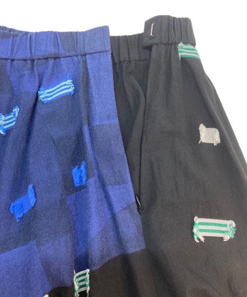 慈雨（ジウ）慈雨 (ジウ) パッチワークデザインスカート インディゴ サイズ:40の古着・服飾アイテム