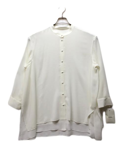 Leilian（レリアン）Leilian (レリアン) スタンドカラーブラウス ホワイト サイズ:13+の古着・服飾アイテム