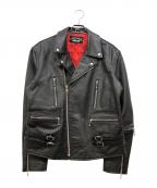 EEZANイーザン）の古着「ダブルライダースジャケット」｜ブラック