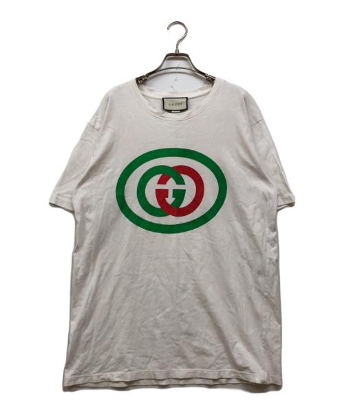 GUCCI（グッチ）GUCCI (グッチ) インターロッキングG オーバーサイズTシャツ ホワイト サイズ:Lの古着・服飾アイテム