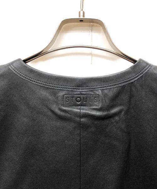 STOULS（ストゥールス）STOULS (ストゥールス) ANTONIA T-SHIRT ラムレザープルオーバーTシャツ ブラック サイズ:Sの古着・服飾アイテム