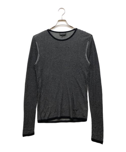 EMPORIO ARMANI（エンポリオ アルマーニ）EMPORIO ARMANI (エンポリオ アルマーニ) バードテキスタイル ジャカードカットソー ブラック サイズ:48の古着・服飾アイテム
