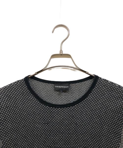 EMPORIO ARMANI（エンポリオ アルマーニ）EMPORIO ARMANI (エンポリオ アルマーニ) バードテキスタイル ジャカードカットソー ブラック サイズ:48の古着・服飾アイテム