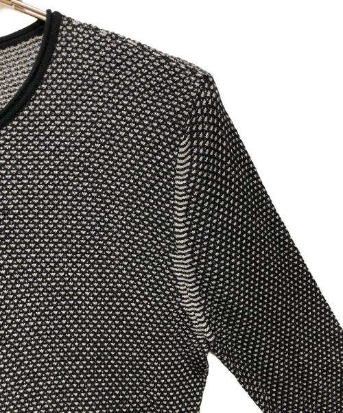 EMPORIO ARMANI（エンポリオ アルマーニ）EMPORIO ARMANI (エンポリオ アルマーニ) バードテキスタイル ジャカードカットソー ブラック サイズ:48の古着・服飾アイテム