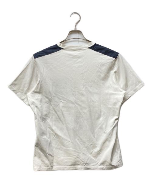 PRADA SPORTS（プラダスポーツ）PRADA SPORTS (プラダスポーツ) ナイロンコンビVネックTシャツ ホワイト×ネイビー サイズ:Lの古着・服飾アイテム