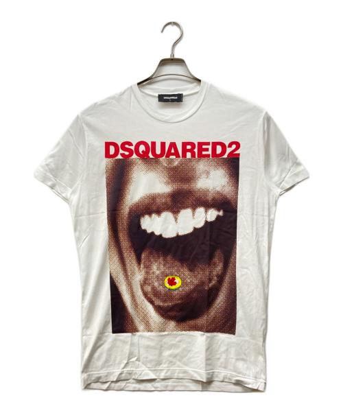 DSQUARED2（ディースクエアード）DSQUARED2 (ディースクエアード) CIIL FIT プリントTシャツ ホワイト サイズ:Lの古着・服飾アイテム