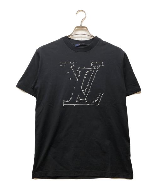 LOUIS VUITTON（ルイ ヴィトン）LOUIS VUITTON (ルイ ヴィトン) 20AW LVステッチ エンブロイダリーTシャツ ブラック サイズ:Mの古着・服飾アイテム