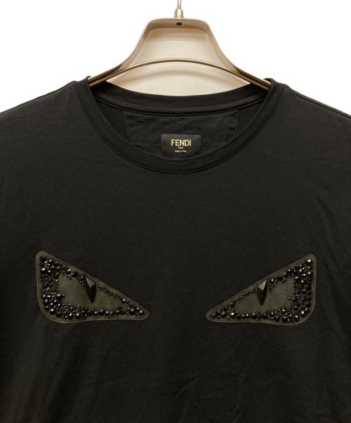FENDI（フェンディ）FENDI (フェンディ) モンスターアイ クルーネックTシャツ ブラック サイズ:Mの古着・服飾アイテム