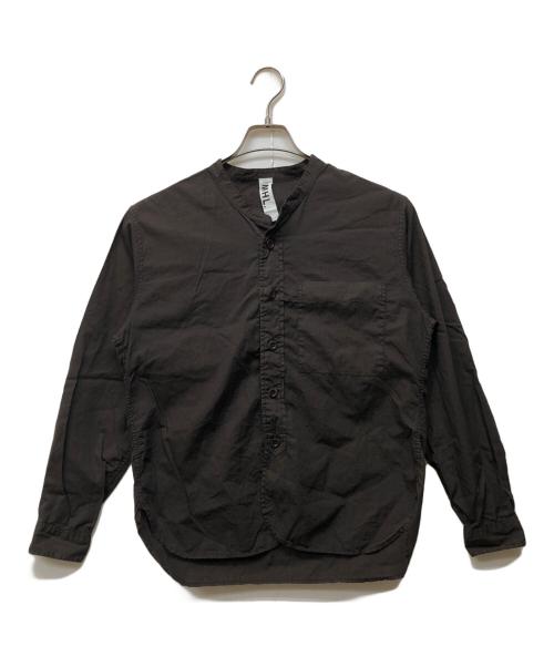 MHL（エムエイチエル）MHL (エムエイチエル) バンドカラーシャツ ブラウン サイズ:Sの古着・服飾アイテム