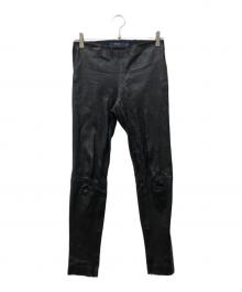 POLO RALPH LAUREN（ポロ・ラルフローレン）の古着「ラムレザーパンツ」｜ブラック